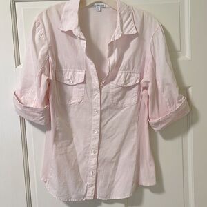 James Perse pink classic cotton blouse size L